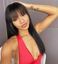 Load image into Gallery viewer, Glueless Wig Lace Front Wigs With Bangs Pre Plucked 150% Density
