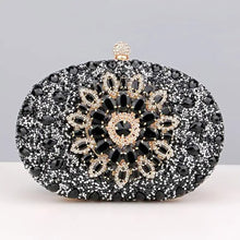 Load image into Gallery viewer, Clutch Black Crystal Hard Case Bag for Women

