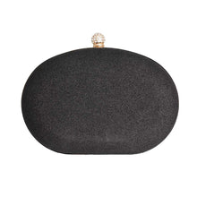 Load image into Gallery viewer, Clutch Black Crystal Hard Case Bag for Women
