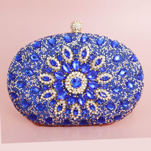 Load image into Gallery viewer, Clutch Blue Crystal Hard Case Bag for Women
