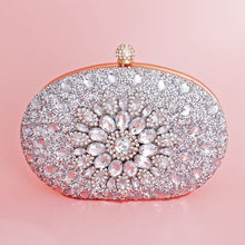 Load image into Gallery viewer, Clutch Silver Crystal Hard Case Bag for Women
