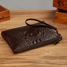 Load image into Gallery viewer, Clutch Brown Croc Wristlet Bag for Women
