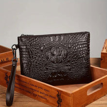 Load image into Gallery viewer, Clutch Brown Croc Wristlet Bag for Women
