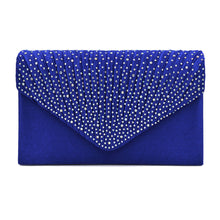 Load image into Gallery viewer, Clutch Blue Ruched Rhinestone Bag for Women
