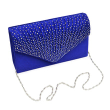 Load image into Gallery viewer, Clutch Blue Ruched Rhinestone Bag for Women

