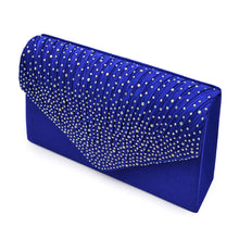 Load image into Gallery viewer, Clutch Blue Ruched Rhinestone Bag for Women
