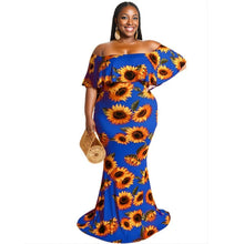 Load image into Gallery viewer, Blue Sunflower 1XL Maxi Dress
