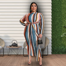Load image into Gallery viewer, Striped 2XL Knot Bodycon Dress
