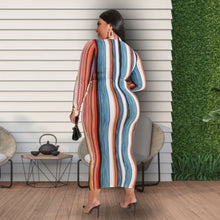 Load image into Gallery viewer, Striped 3XL Knot Bodycon Dress
