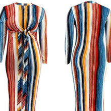 Load image into Gallery viewer, Striped 3XL Knot Bodycon Dress
