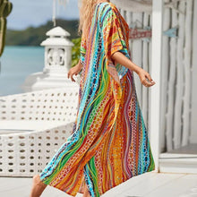 Load image into Gallery viewer, Tribal Striped Caftan Dress

