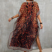 Load image into Gallery viewer, Leopard Boho Cover Up Dress
