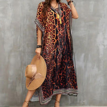 Load image into Gallery viewer, Leopard Boho Cover Up Dress
