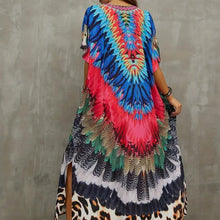 Load image into Gallery viewer, Feather Boho Cover Up Dress
