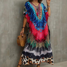 Load image into Gallery viewer, Feather Boho Cover Up Dress
