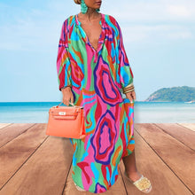 Load image into Gallery viewer, Multi Color 2XL Fluid Maxi Dress

