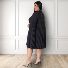 Load image into Gallery viewer, Black 4XL Pleated Cloak Dress
