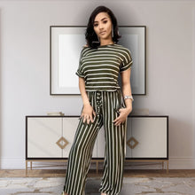 Load image into Gallery viewer, Olive Stripe 2XL Jumpsuit
