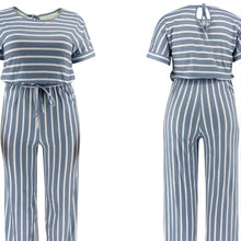 Load image into Gallery viewer, Blue Stripe 4XL Jumpsuit

