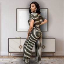 Load image into Gallery viewer, Olive Stripe 4XL Jumpsuit
