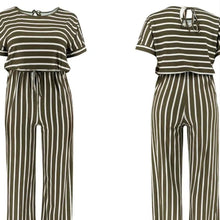 Load image into Gallery viewer, Olive Stripe 4XL Jumpsuit
