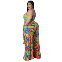 Load image into Gallery viewer, Blue 5XL Paisley Halter Jumpsuit
