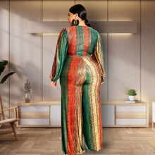 Load image into Gallery viewer, Striped 2XL Belted Jumpsuit
