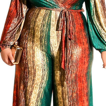 Load image into Gallery viewer, Striped 3XL Belted Jumpsuit
