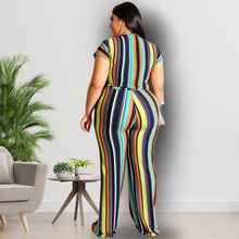 Load image into Gallery viewer, Blue Stripe 2XL Top Pants Set
