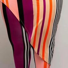 Load image into Gallery viewer, Fuchsia 5XL Striped Top Leggings Set
