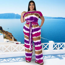 Load image into Gallery viewer, Purple Tie Dye 5XL Top Pants Set

