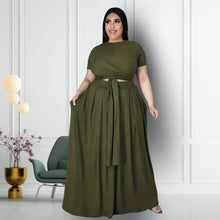 Load image into Gallery viewer, Army Green 4XL Top Skirt Set
