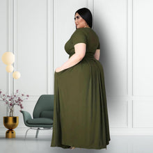 Load image into Gallery viewer, Army Green 4XL Top Skirt Set
