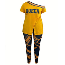 Load image into Gallery viewer, Yellow 1XL Queen Top Leggings Set
