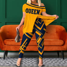 Load image into Gallery viewer, Yellow 0XL Queen Top Leggings Set
