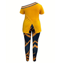 Load image into Gallery viewer, Yellow 0XL Queen Top Leggings Set

