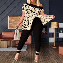 Load image into Gallery viewer, Cream 2XL Graffiti Top Leggings Set
