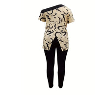 Load image into Gallery viewer, Cream 2XL Graffiti Top Leggings Set
