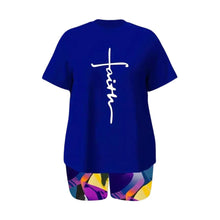 Load image into Gallery viewer, Blue 2XL Faith Shorts Set
