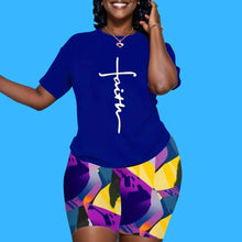 Load image into Gallery viewer, Blue 3XL Faith Shorts Set
