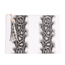 Load image into Gallery viewer, White Snake Flat Clutch

