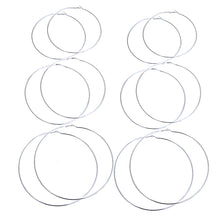 Load image into Gallery viewer, Silver Jumbo Hoop 3 Pcs Set
