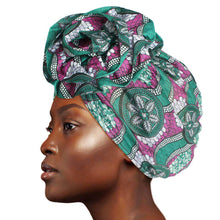 Load image into Gallery viewer, Green Tribal Flower Knot Turban
