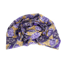 Load image into Gallery viewer, Purple Tribal Flower Knot Turban
