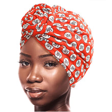 Load image into Gallery viewer, Orange MK Circle Twist Knot Turban
