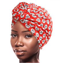 Load image into Gallery viewer, Red MK Circle Twist Knot Turban
