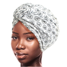 Load image into Gallery viewer, White MK Circle Twist Knot Turban

