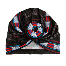 Load image into Gallery viewer, Black Infinity Ring Donut Knot Turban

