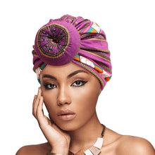 Load image into Gallery viewer, Purple Infinity Ring Donut Knot Turban
