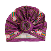 Load image into Gallery viewer, Purple Infinity Ring Donut Knot Turban

